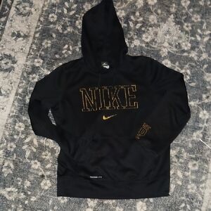 Nike Black Hoodie with Gold Accents